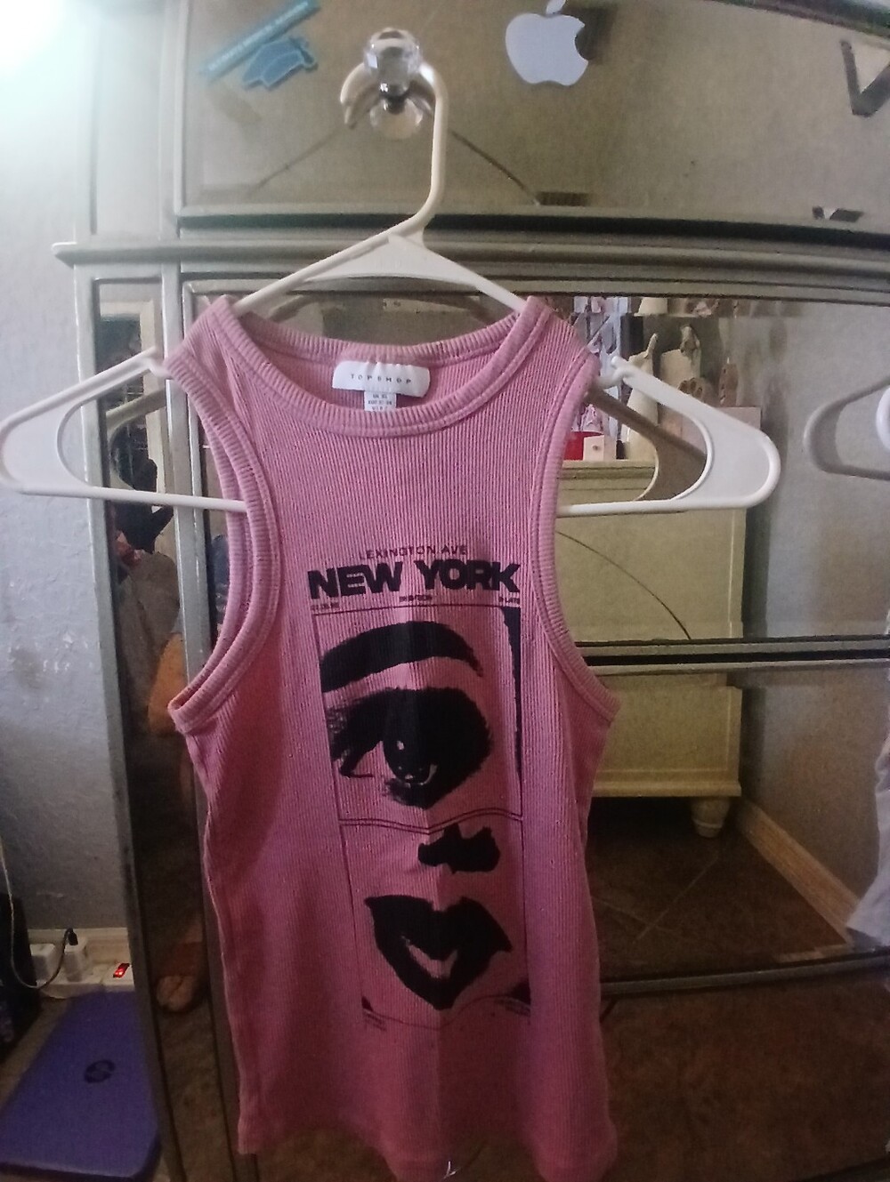 Asos Womens Pink Graphic Tank Top